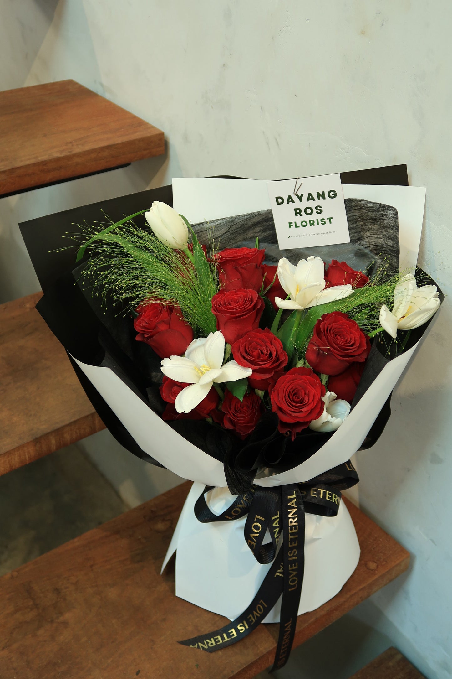 Rose with Tulips
